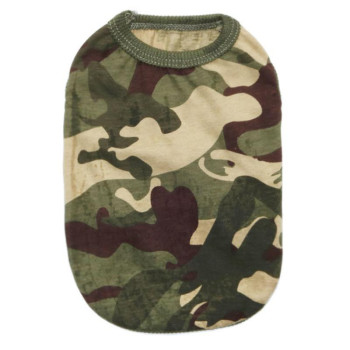  Maglietta per Cani Smanicata con Fantasia Camouflage Militare