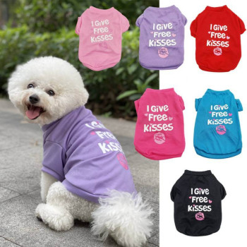 Maglietta per cani in cotone "Kisses"